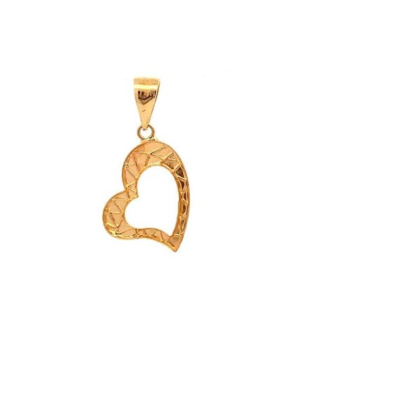 18K Yellow Gold Pendant Heart 0.80 grams Small - Picture 3 of 12